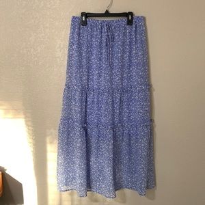 Sienna Sky Blue Floral Midi Skirt